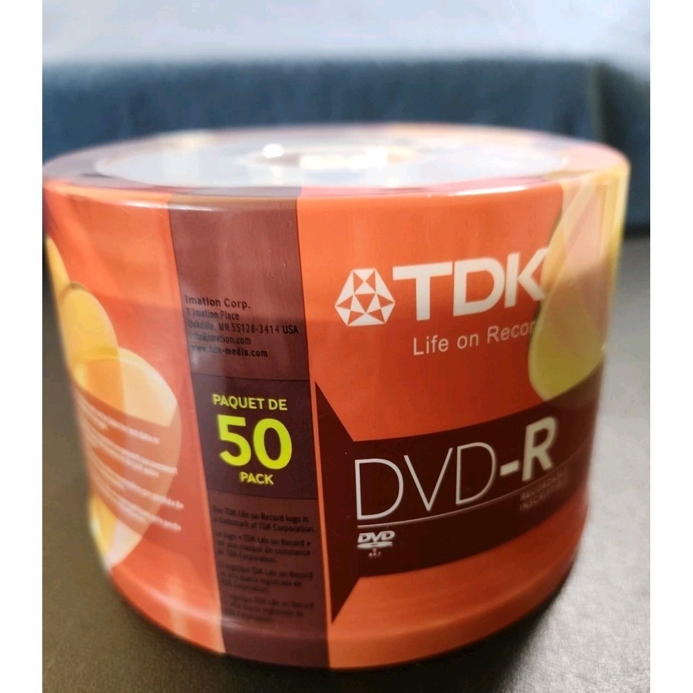 TDK DVD-R 1-16X Speed 4.7GB Recordable Disks 50 Pack Brand New